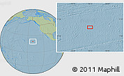 Savanna Style Location Map of the area around 19° 22' 18" N, 140° 10' 30" W, hill shading