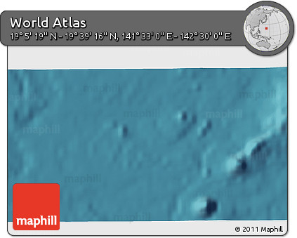 Satellite 3D Map of the Area around 19° 22' 18" N, 142° 1' 30" E