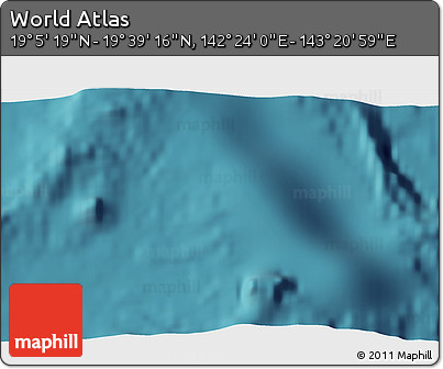 Satellite 3D Map of the Area around 19° 22' 18" N, 142° 52' 30" E