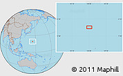 Gray Location Map of the area around 19° 22' 18" N, 144° 34' 29" E