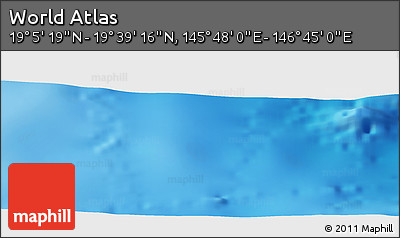 Physical Panoramic Map of the Area around 19° 22' 18" N, 146° 16' 30" E