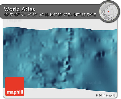 Satellite 3D Map of the Area around 19° 22' 18" N, 147° 7' 30" E