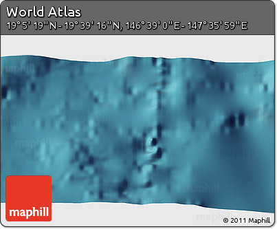 Satellite 3D Map of the Area around 19° 22' 18" N, 147° 7' 30" E