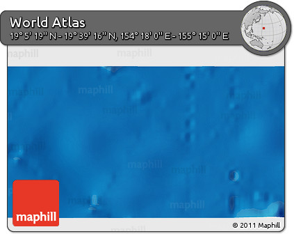 Shaded Relief 3D Map of the Area around 19° 22' 18" N, 154° 46' 30" E