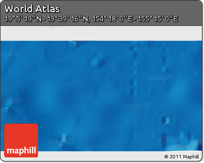 Shaded Relief 3D Map of the Area around 19° 22' 18" N, 154° 46' 30" E