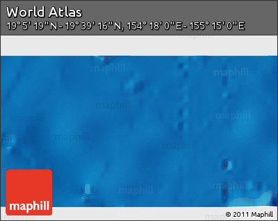Shaded Relief 3D Map of the Area around 19° 22' 18" N, 154° 46' 30" E