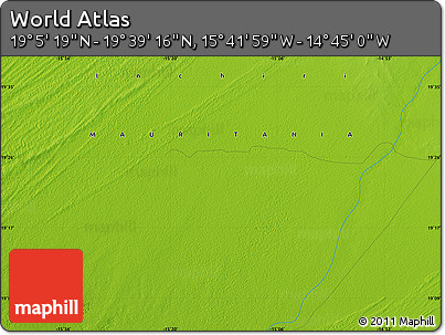 Physical Map of the Area around 19° 22' 18" N, 15° 13' 29" W