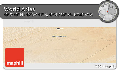 Satellite Panoramic Map of the Area around 19° 22' 18" N, 15° 13' 29" W