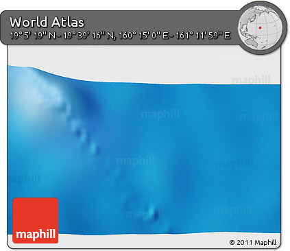 Physical 3D Map of the Area around 19° 22' 18" N, 160° 43' 29" E