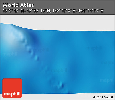 Physical 3D Map of the Area around 19° 22' 18" N, 160° 43' 29" E