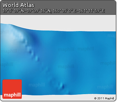 Physical 3D Map of the Area around 19° 22' 18" N, 160° 43' 29" E
