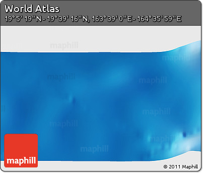 Physical 3D Map of the Area around 19° 22' 18" N, 164° 7' 30" E