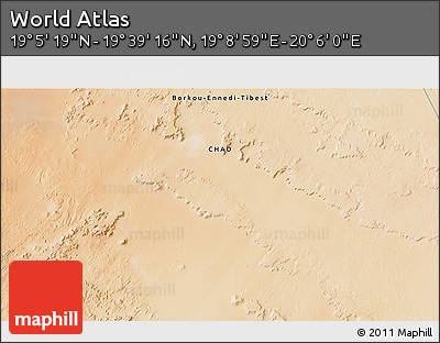 Satellite 3D Map of the Area around 19° 22' 18" N, 19° 37' 30" E