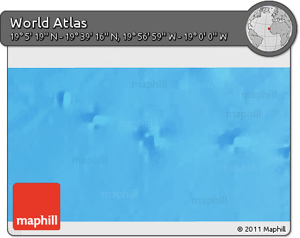Physical 3D Map of the Area around 19° 22' 18" N, 19° 28' 30" W