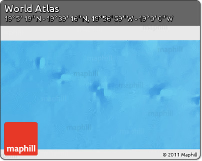 Physical 3D Map of the Area around 19° 22' 18" N, 19° 28' 30" W