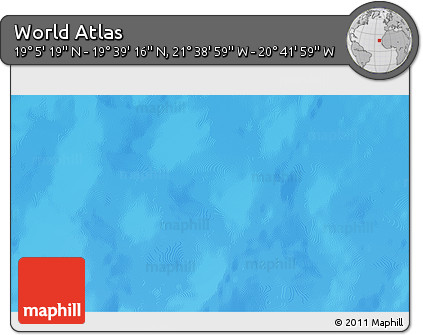 Shaded Relief 3D Map of the Area around 19° 22' 18" N, 21° 10' 29" W