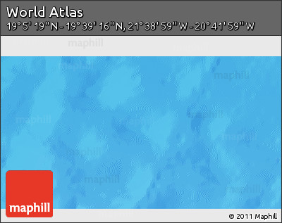 Shaded Relief 3D Map of the Area around 19° 22' 18" N, 21° 10' 29" W