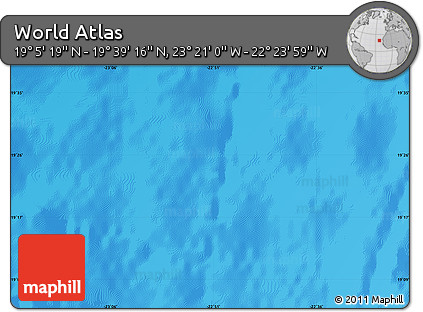 Shaded Relief Map of the Area around 19° 22' 18" N, 22° 52' 30" W