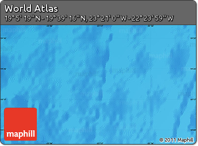 Shaded Relief Map of the Area around 19° 22' 18" N, 22° 52' 30" W
