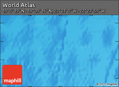 Shaded Relief Map of the Area around 19° 22' 18" N, 22° 52' 30" W