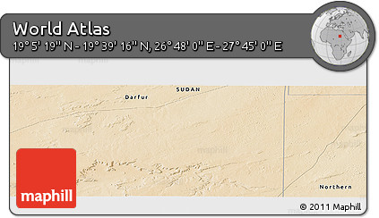 Satellite Panoramic Map of the Area around 19° 22' 18" N, 27° 16' 29" E