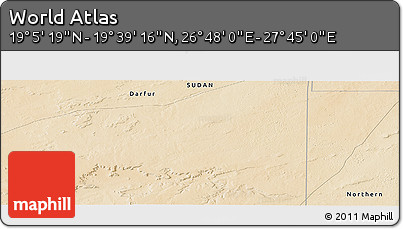 Satellite Panoramic Map of the Area around 19° 22' 18" N, 27° 16' 29" E