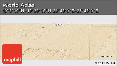 Satellite Panoramic Map of the Area around 19° 22' 18" N, 27° 16' 29" E