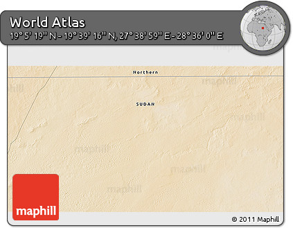 Satellite 3D Map of the Area around 19° 22' 18" N, 28° 7' 30" E