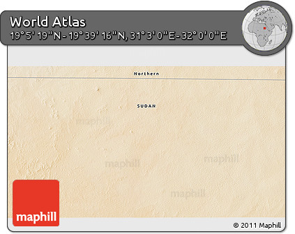 Satellite 3D Map of the Area around 19° 22' 18" N, 31° 31' 29" E