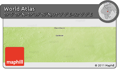 Physical Panoramic Map of the Area around 19° 22' 18" N, 31° 31' 29" E