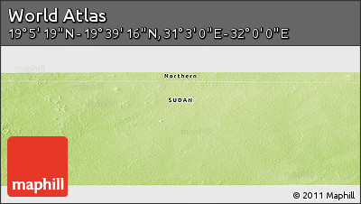 Physical Panoramic Map of the Area around 19° 22' 18" N, 31° 31' 29" E