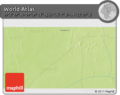 Physical 3D Map of the Area around 19° 22' 18" N, 34° 4' 30" E