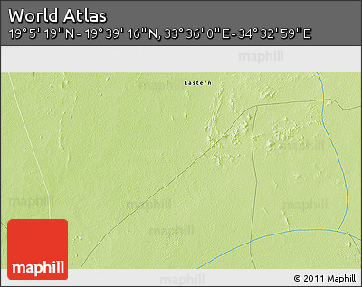 Physical 3D Map of the Area around 19° 22' 18" N, 34° 4' 30" E