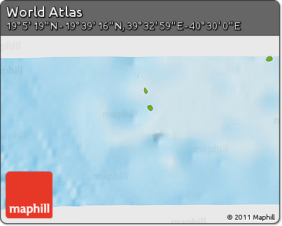 Physical 3D Map of the Area around 19° 22' 18" N, 40° 1' 29" E