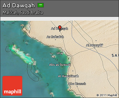Satellite 3D Map of Ad Dawqah