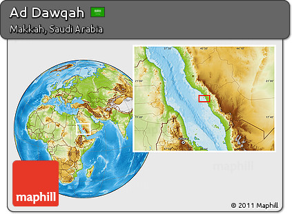 Physical Location Map of Ad Dawqah