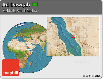 Satellite Location Map of Ad Dawqah