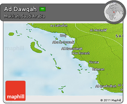 Physical Panoramic Map of Ad Dawqah