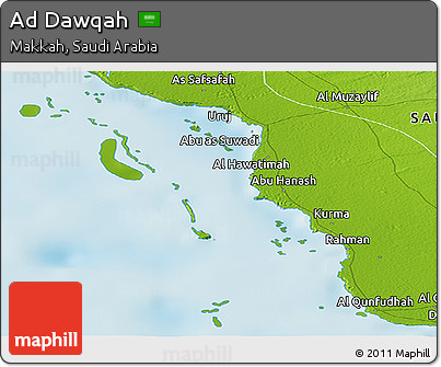 Physical Panoramic Map of Ad Dawqah