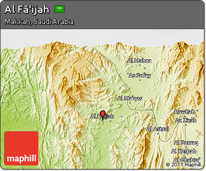 Physical 3D Map of Al Fā'ijah
