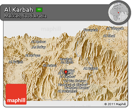 Satellite Panoramic Map of Al Karbah