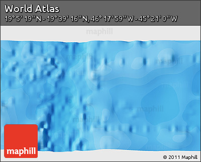 Political 3D Map of the Area around 19° 22' 18" N, 45° 49' 30" W