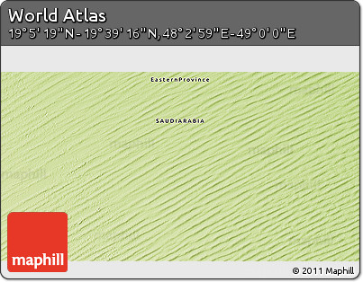 Physical 3D Map of the Area around 19° 22' 18" N, 48° 31' 29" E