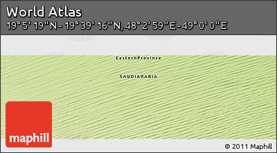 Physical Panoramic Map of the Area around 19° 22' 18" N, 48° 31' 29" E