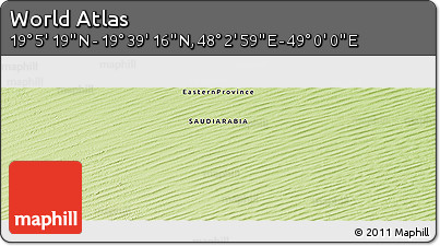 Physical Panoramic Map of the Area around 19° 22' 18" N, 48° 31' 29" E
