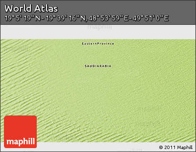 Physical 3D Map of the Area around 19° 22' 18" N, 49° 22' 30" E