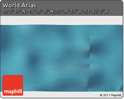 Satellite 3D Map of the Area around 19° 22' 18" N, 55° 10' 29" W