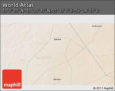Satellite 3D Map of the Area around 19° 22' 18" N, 56° 10' 29" E