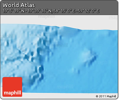 Physical 3D Map of the Area around 19° 22' 18" N, 58° 43' 30" E