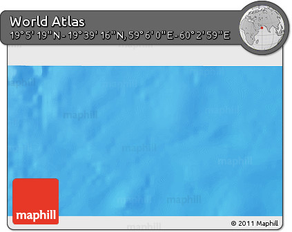 Physical 3D Map of the Area around 19° 22' 18" N, 59° 34' 30" E